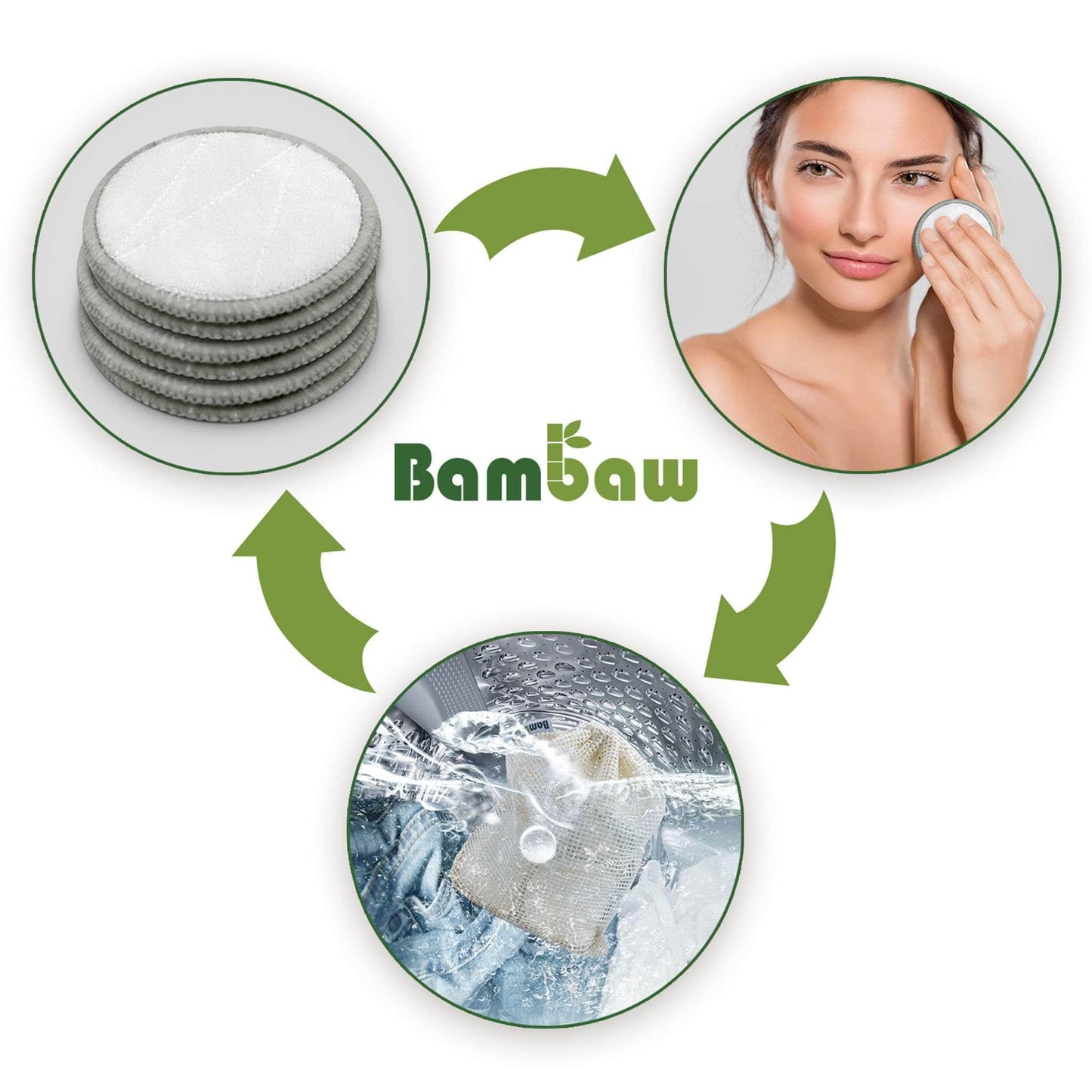 Load image into Gallery viewer, Bambaw Make Up Bambaw Reusable Make Up Pads 10 Pack &amp;amp; Laundry Bag
