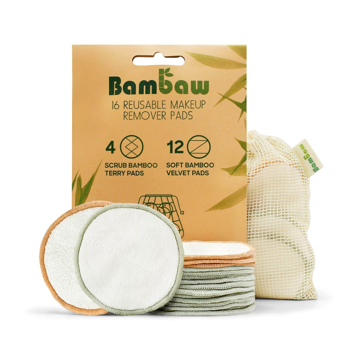 Load image into Gallery viewer, Bambaw Make Up Bambaw Reusable Make Up Pads 10 Pack &amp;amp; Laundry Bag
