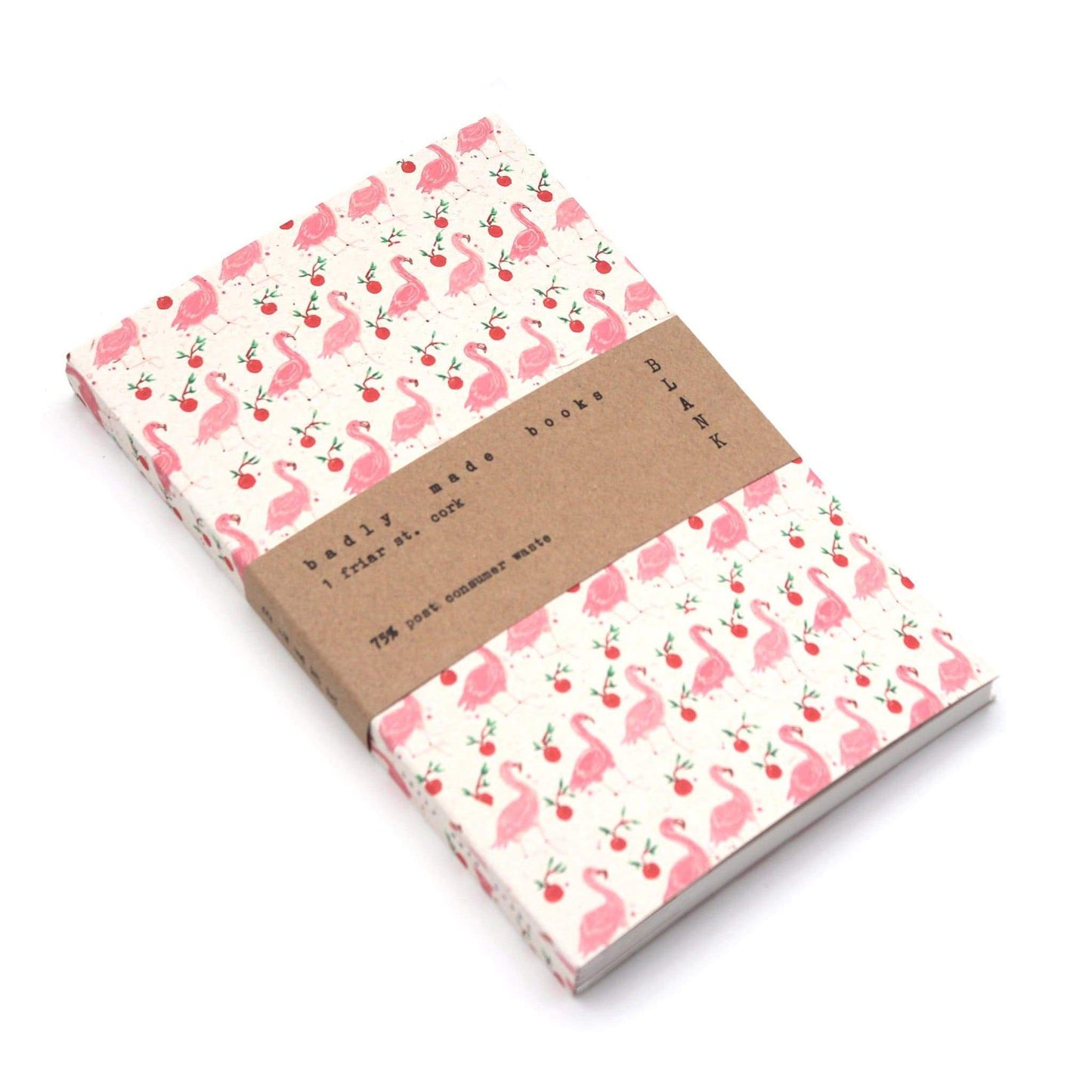 Load image into Gallery viewer, Badly Made Books Notebooks &amp;amp; Notepads A5 100% Recycled Notebook - Flamingos - Badly Made Books
