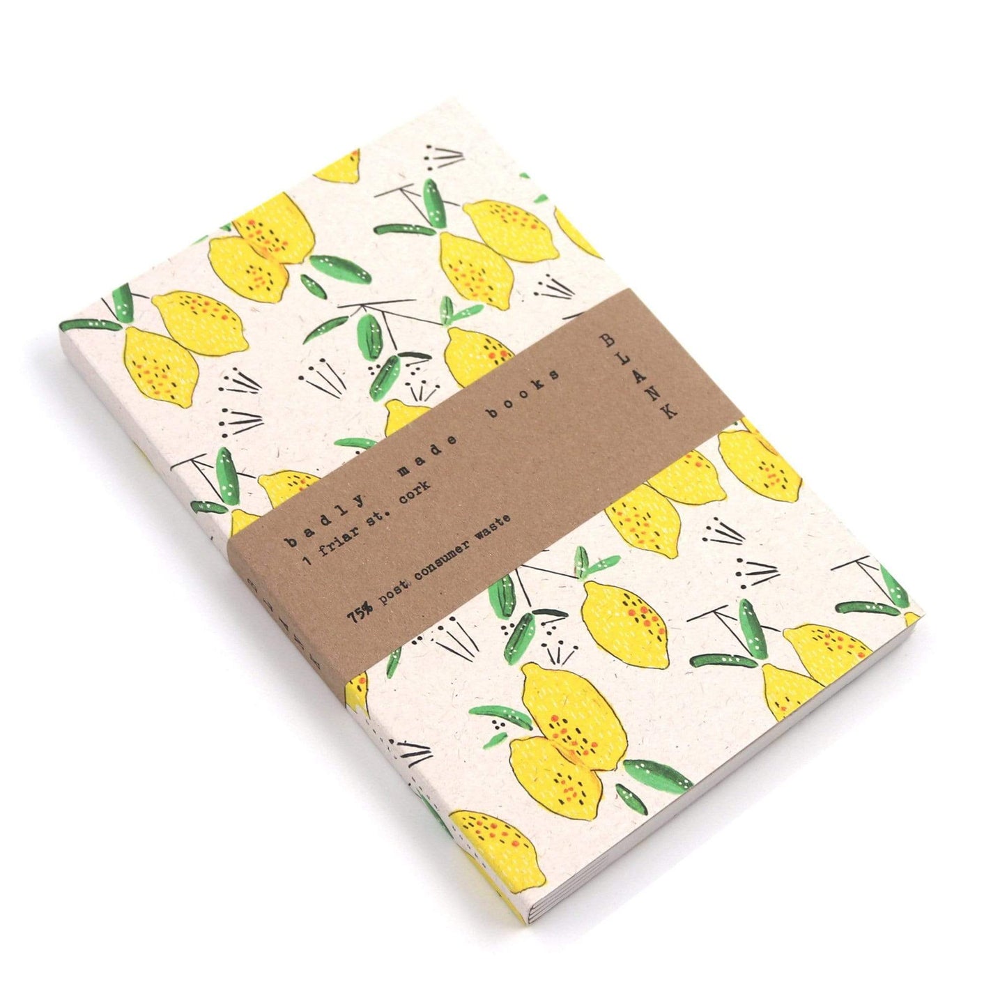 Badly Made Books Notebooks & Notepads A5 100% Recycled Notebook - Lemons  - Badly Made Books