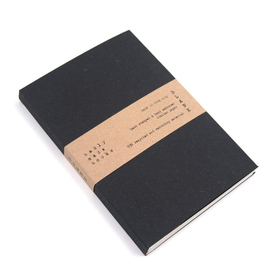 Load image into Gallery viewer, Badly Made Books Notebooks &amp;amp; Notepads A5 93% Recycled Notebook - Wool Black - Badly Made Books
