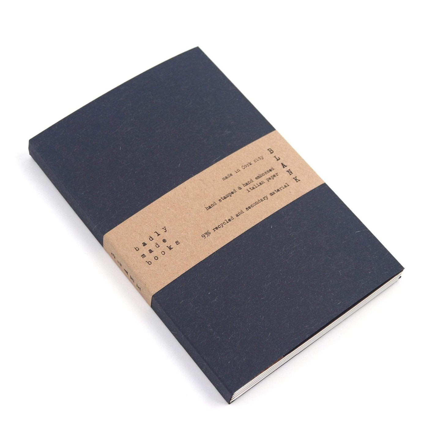 Badly Made Books Notebooks & Notepads A5 93% Recycled Notebook - Wool Navy - Badly Made Books