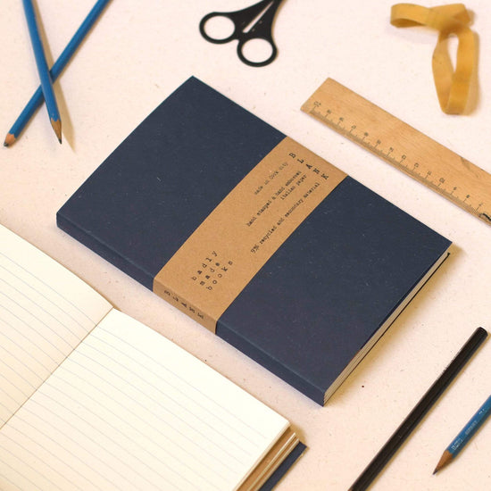 Load image into Gallery viewer, Badly Made Books Notebooks &amp;amp; Notepads A5 93% Recycled Notebook - Wool Navy - Badly Made Books
