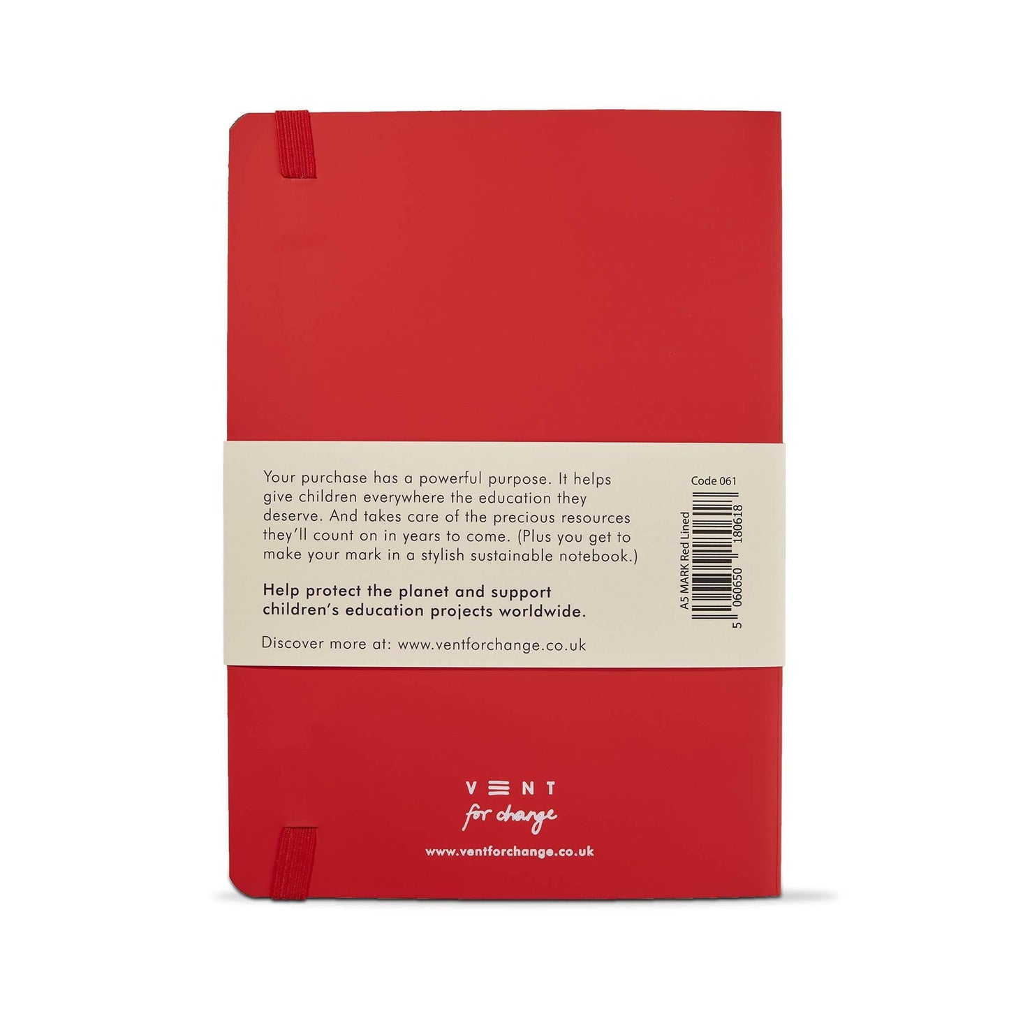 Vent for Change Notebooks & Notepads Recycled Leather A5 Make a Mark Notebooks - Vent for Change - Red