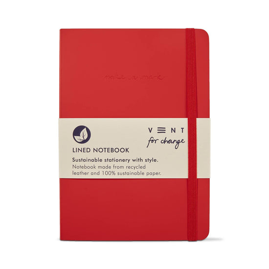 Vent for Change Notebooks & Notepads Recycled Leather A5 Make a Mark Notebooks - Vent for Change - Red