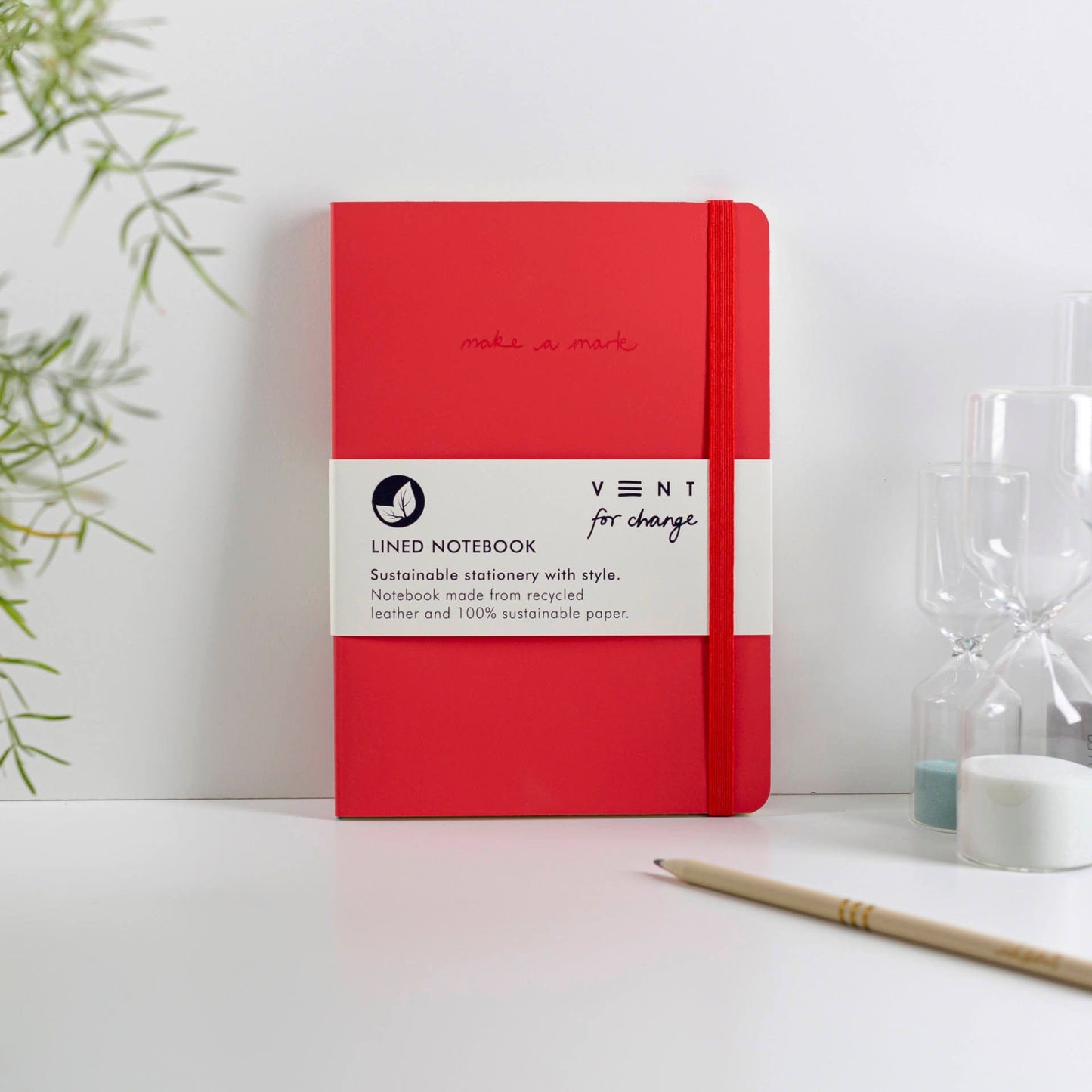 Load image into Gallery viewer, Vent for Change Notebooks &amp;amp; Notepads Recycled Leather A5 Make a Mark Notebooks - Vent for Change - Red
