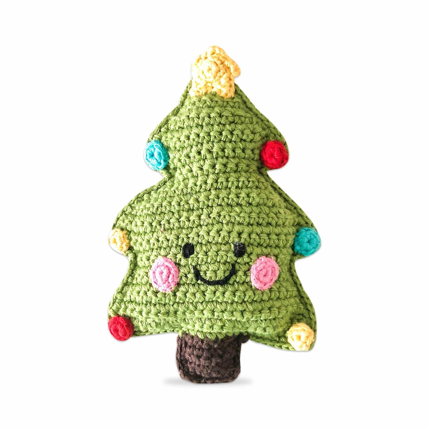 Pebblechild Rattles Fairtrade Crochet Rattle - Friendly Christmas Tree