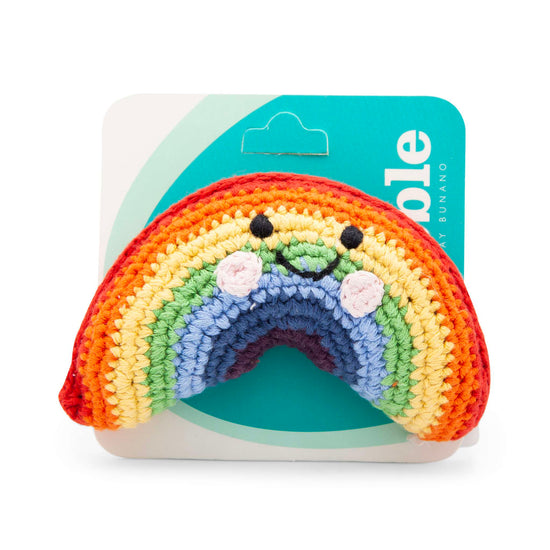 Pebblechild Rattles Fairtrade Crochet Rattle - Friendly Rainbow
