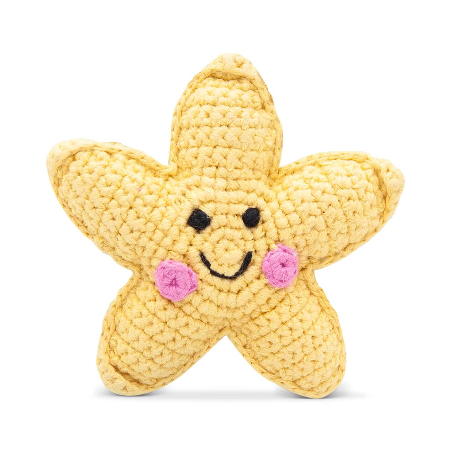 Pebblechild Rattles Fairtrade Crochet Rattle - Friendly Yellow Star