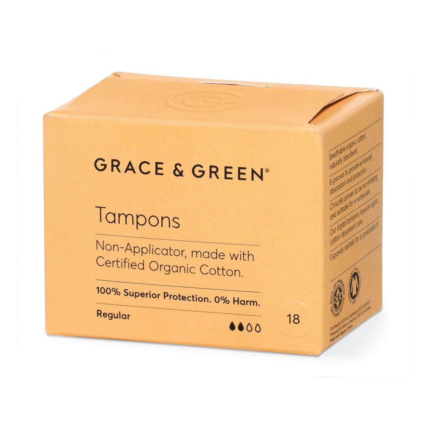 Grace & Green Sanitary Wear Grace & Green - Tampons Regular Non Applicator
