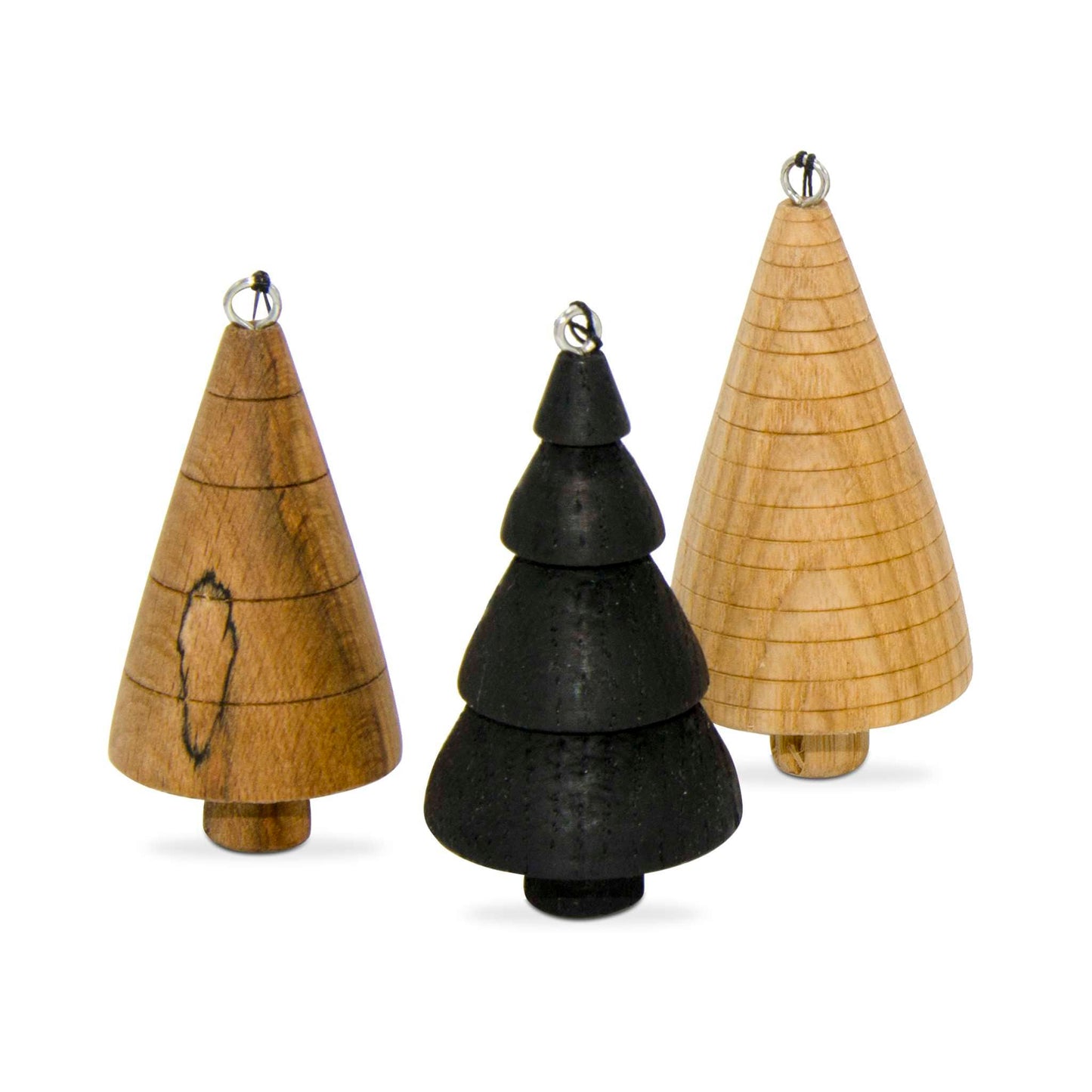 Load image into Gallery viewer, Coolree Design Seasonal &amp;amp; Holiday Decorations Wooden Christmas Tree Decorations - Set of Three - Coolree Design
