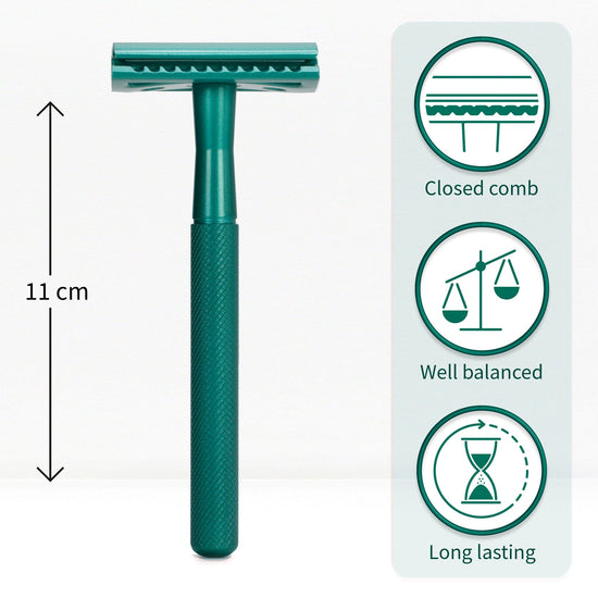 Load image into Gallery viewer, Bambaw Shaving Accessories Sea Green Bambaw Stainless Steel Safety Razor
