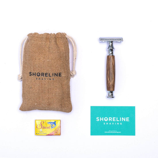 Shoreline Shaving Shaving Accessories Shoreline Shaving - Chrome Silver Bamboo Razor