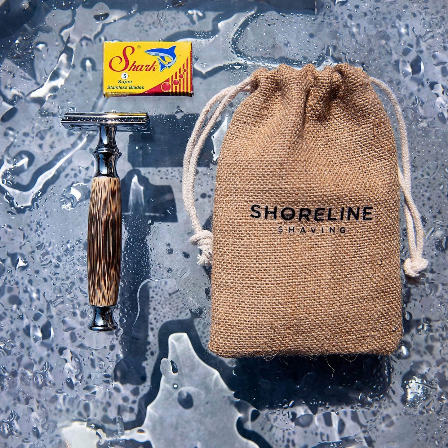 Shoreline Shaving Shaving Accessories Shoreline Shaving - Chrome Silver Bamboo Razor