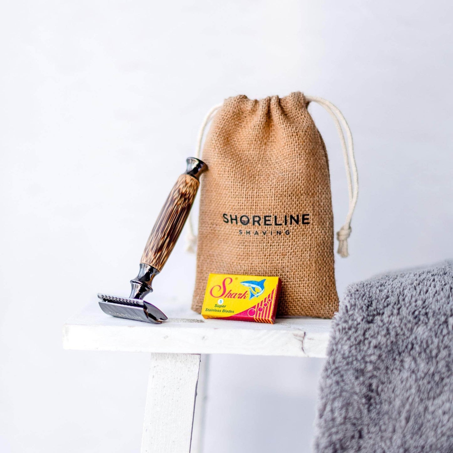 Shoreline Shaving Shaving Accessories Shoreline Shaving - Chrome Storm Grey Bamboo Razor