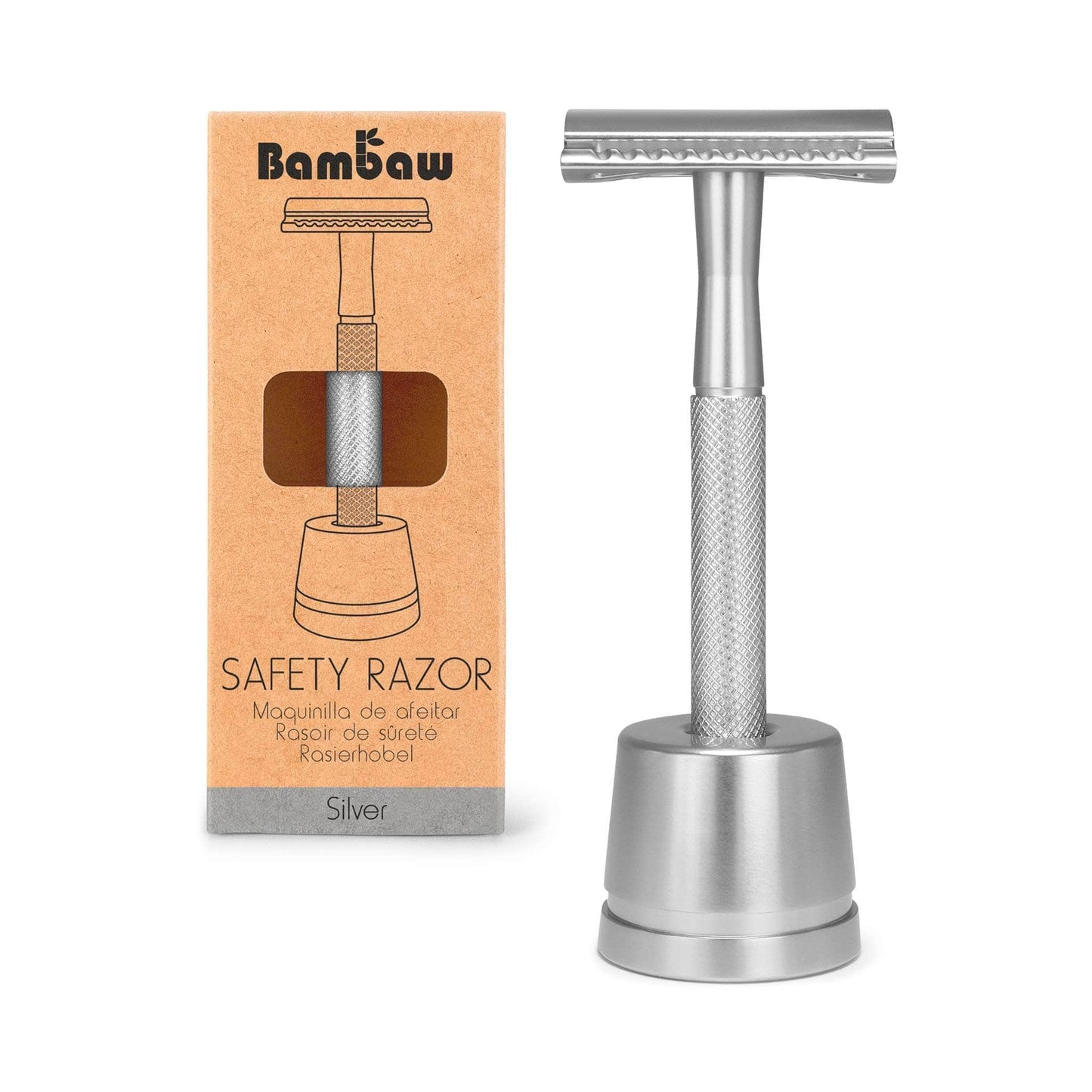 Bambaw Shaving Accessories Silver Bambaw Stainless Steel Safety Razor + Stand