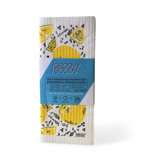 Groovy Goods Shop Towels & General-Purpose Cleaning Cloths Compostable Swedish Dishcloth - Lemons - Groovy Goods