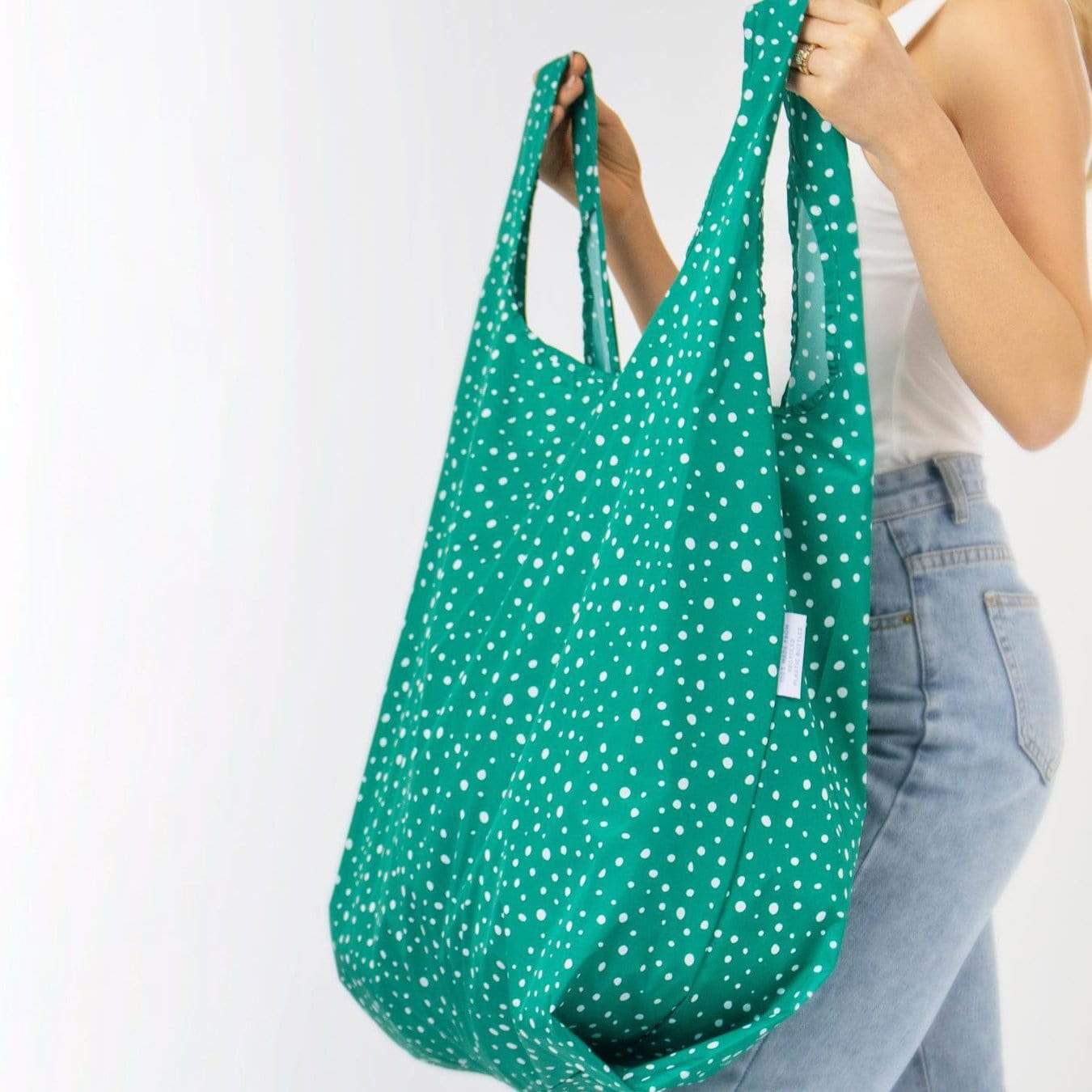 Kind Bag Shopping Totes Green Polkadots Kind Bag Reusable Shopping Bag - Extra Large - Made from 12 Plastic Bottles (100% rPET)