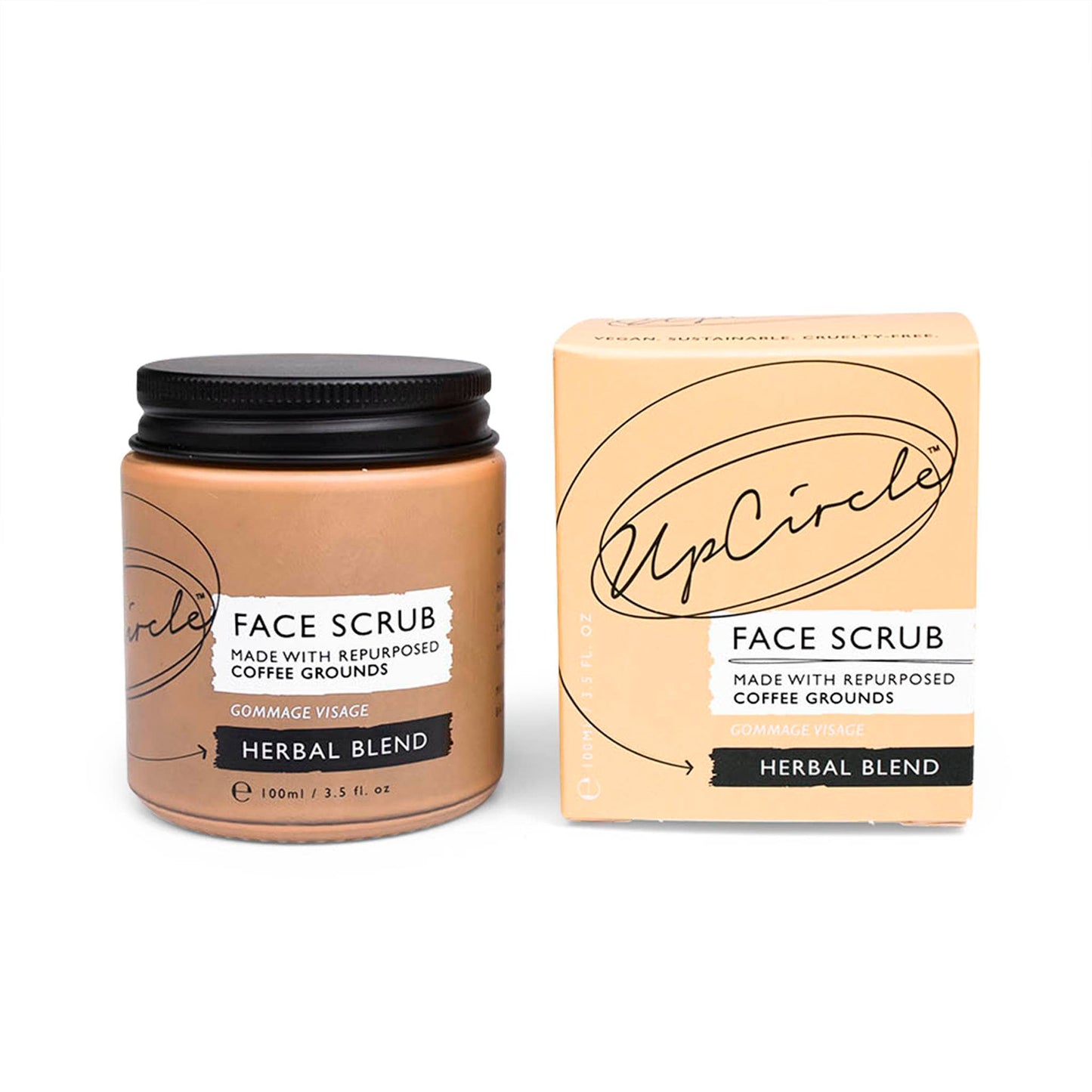 UpCircle Skincare Coffee Face Scrub - Herbal Blend for Oily & Combination Skin 100ml Jar - UpCircle Beauty