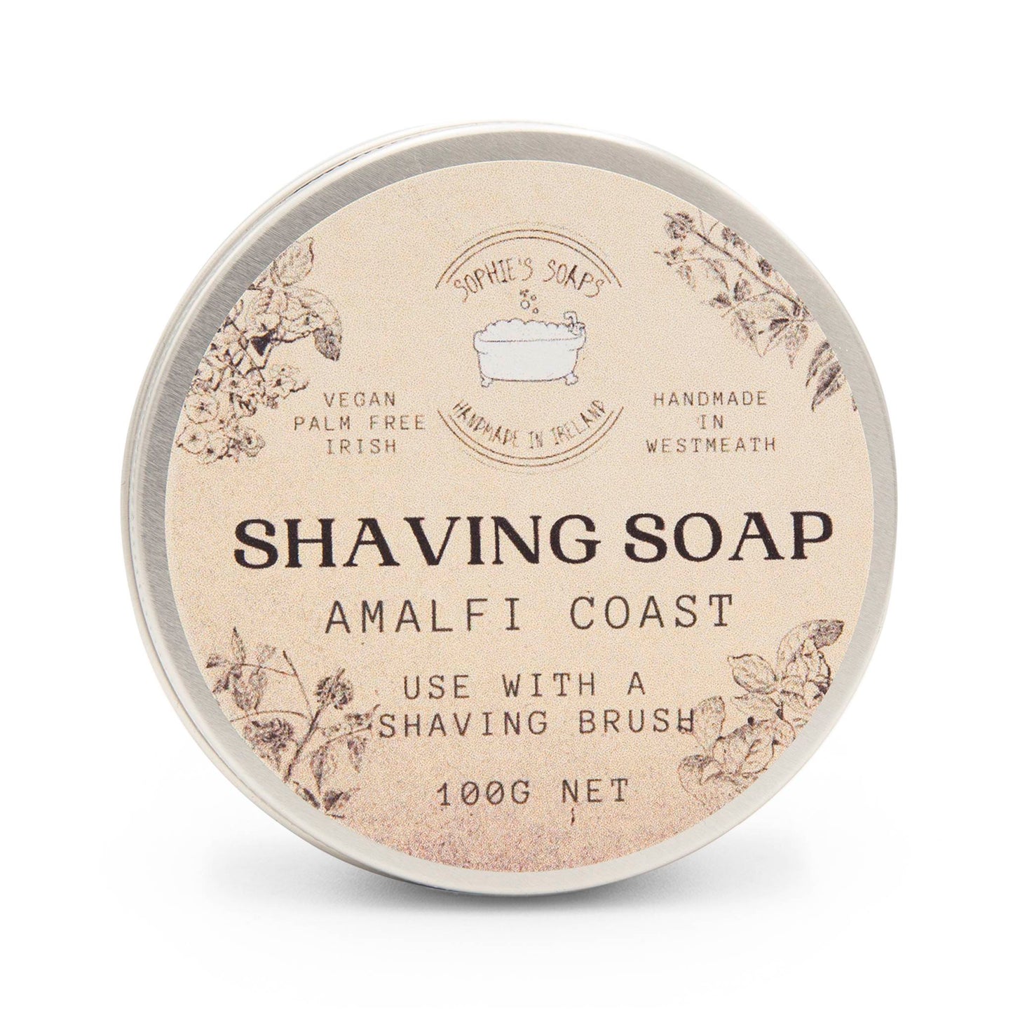 Three Hill Soaps Skincare Luxury Old Fashioned Soft Shaving Soap for Men & Women - Amalfi Coast - Sophie's Soaps