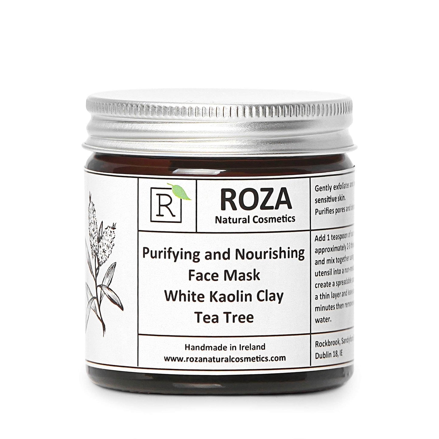Roza Natural Cosmetics Skincare Roza Purifying Face Mask with White Kaolin Clay & Tea Tree 60ml