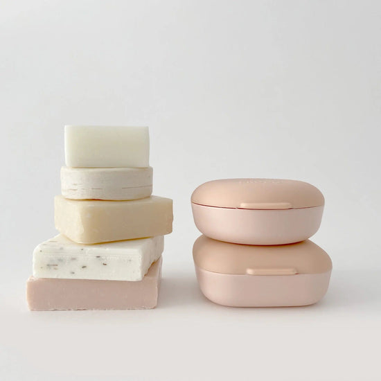 Faerly Soap Dishes & Holders Duo of Travel Soap Boxes - Blush Pink - Ekobo