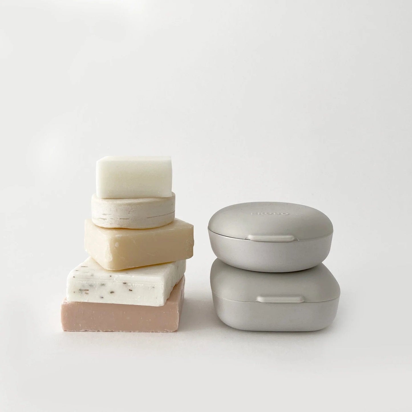 Faerly Soap Dishes & Holders Duo of Travel Soap Boxes - Cloud Grey - Ekobo