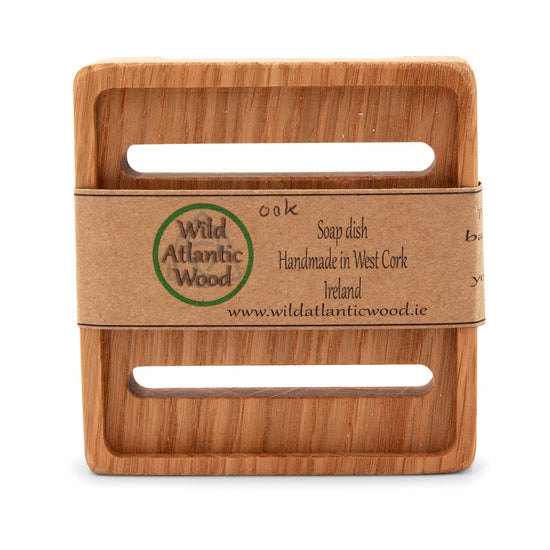 Wild Atlantic Wood Soap Dishes Wild Atlantic Wood - Self Draining Square Wooden Soap Dish - Oak