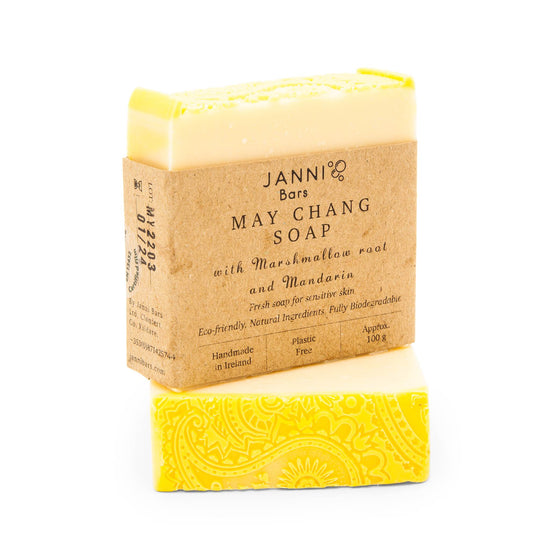 Janni Bars Soap May Chang Cold Pressed Soap with Citrus, Rosemary & Rose - Janni Bars