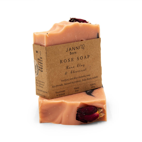 Load image into Gallery viewer, Janni Bars Soap Rose Clay &amp;amp; Charcoal Cold Pressed Soap - Janni Bars
