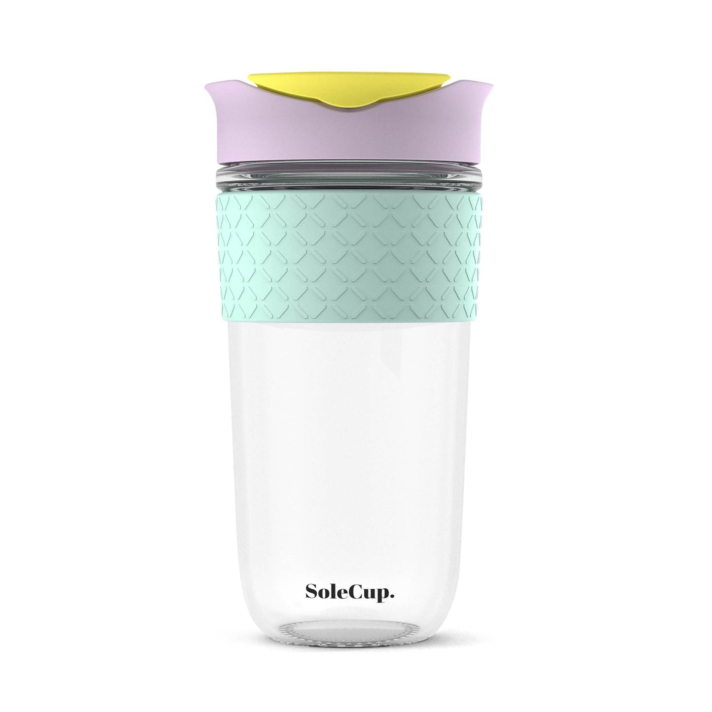 Faerly SoleCup Reusable Glass Travel Mug for Coffee & Loose Tea - 18oz/530ml - Ice-cream