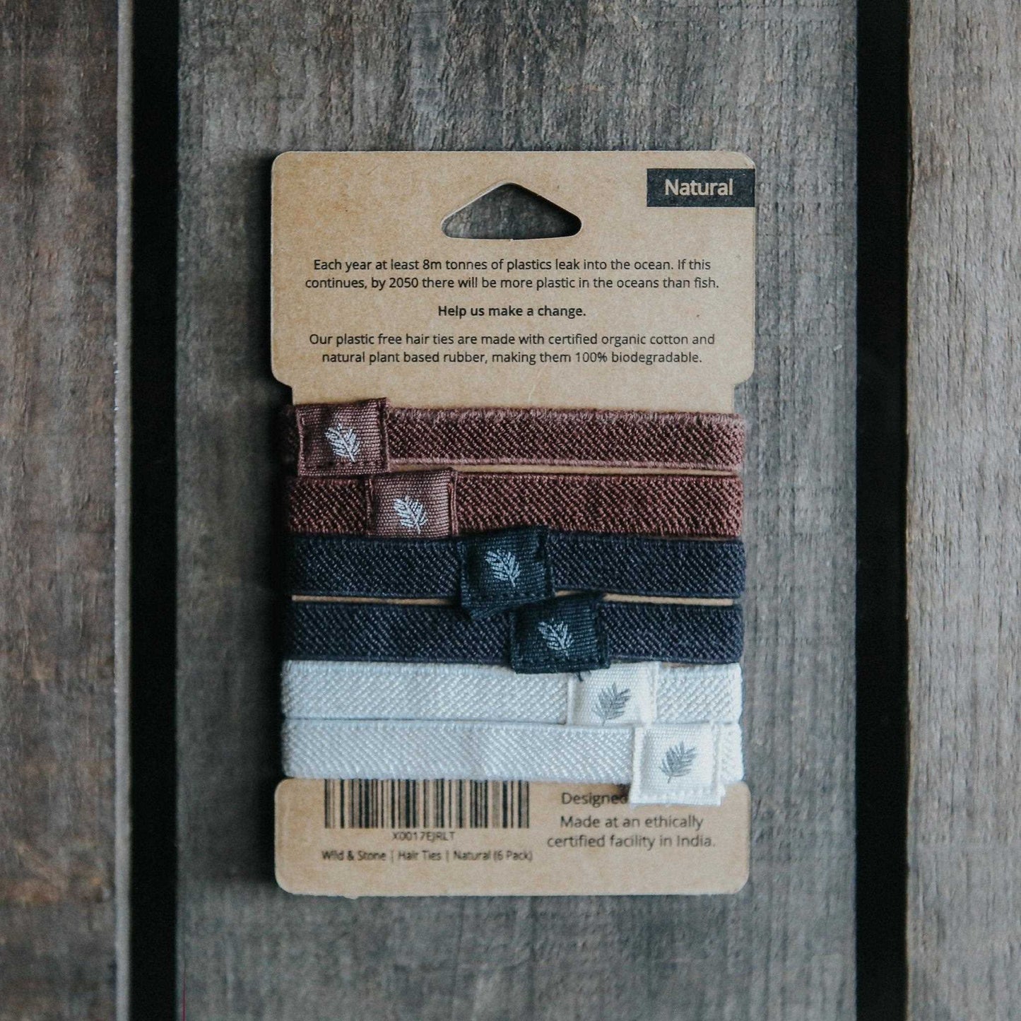 Wild & Stone Straws Plastic Free Hair Ties - Pack of 6 - Wild & Stone