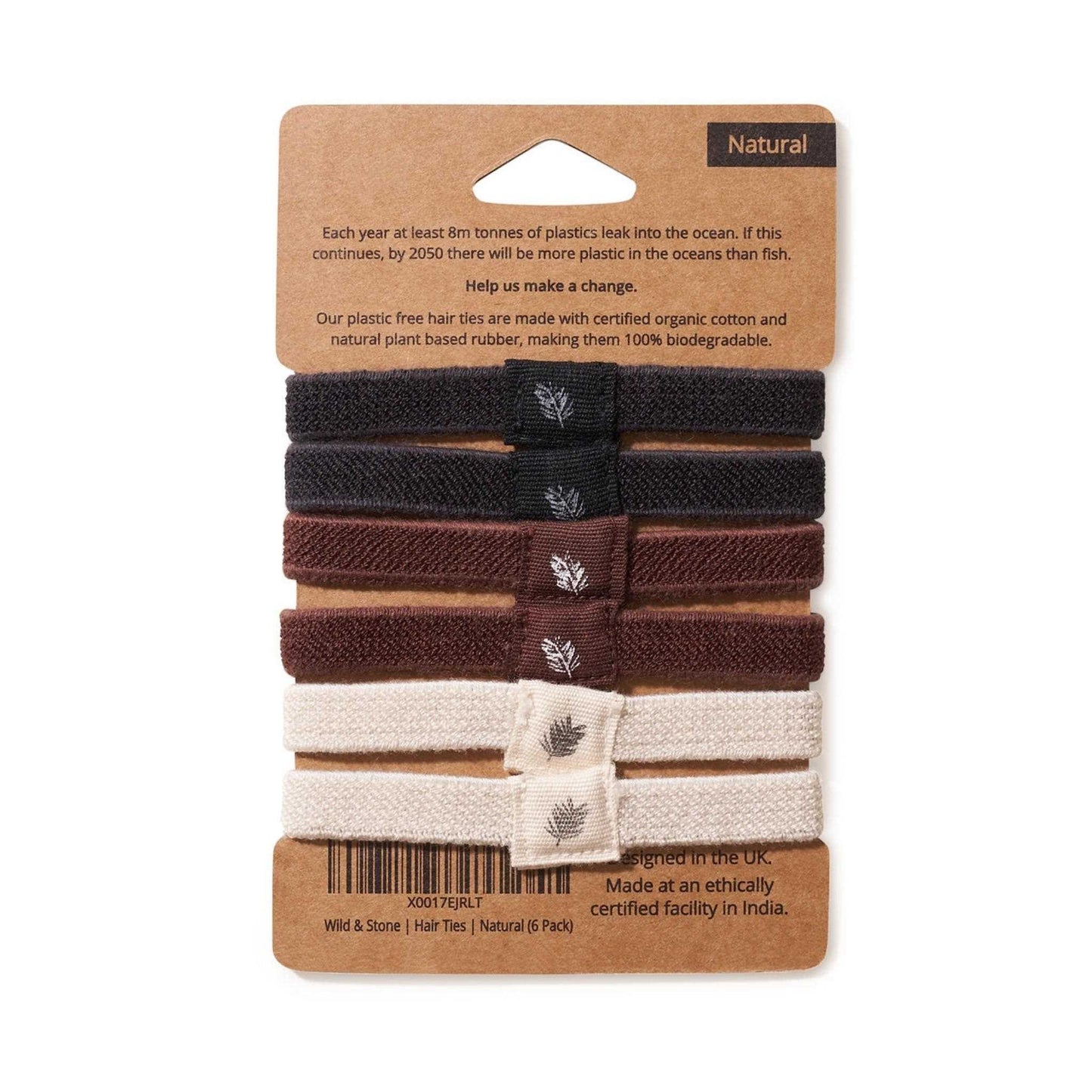 Wild & Stone Straws Plastic Free Hair Ties - Pack of 6 - Wild & Stone