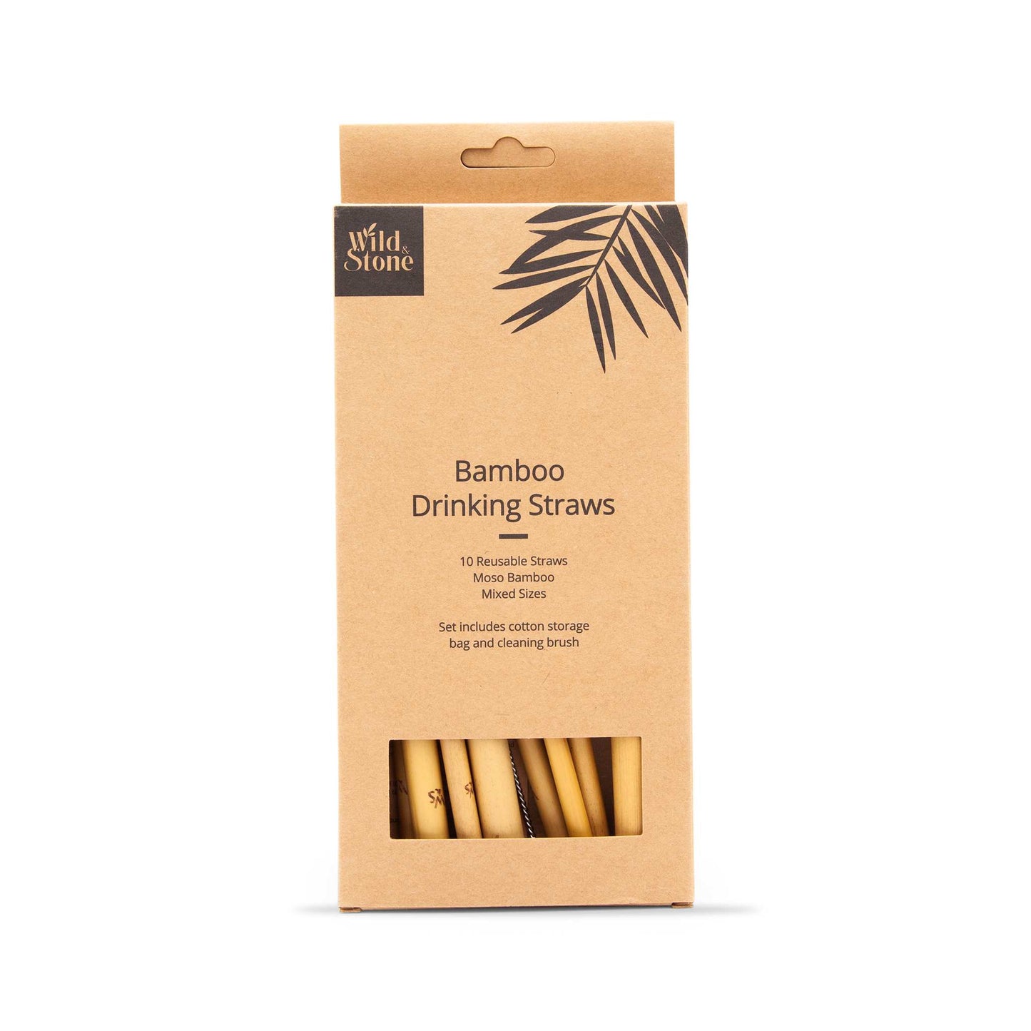 Wild & Stone Straws Reusable Drinking Straws - Bamboo - 10 Pack - Wild & Stone