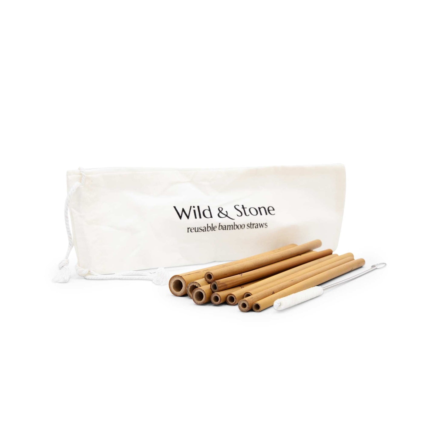 Wild & Stone Straws Reusable Drinking Straws - Bamboo - 10 Pack - Wild & Stone