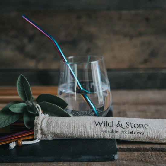 Wild & Stone Straws Reusable Metal Drinking Straws - Stainless Steel - Rainbow - Wild & Stone