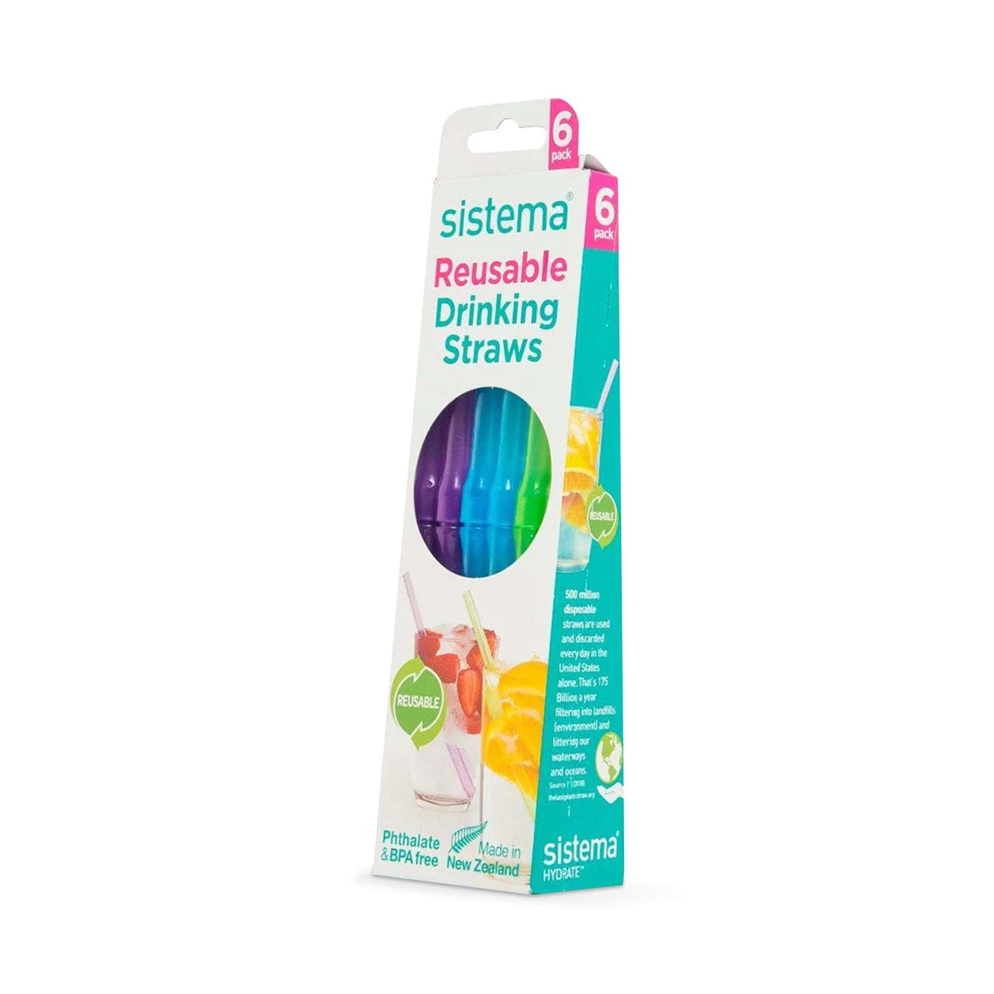 Sistema Straws Sistema Reusable Drinking Straws - 6 Pack