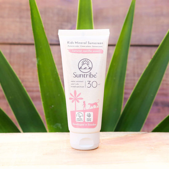 Load image into Gallery viewer, Suntribe Sunscreen Suntribe All Natural Mineral Kids &amp;amp; Babies Vanilla Sunscreen SPF 30 (100 ml)
