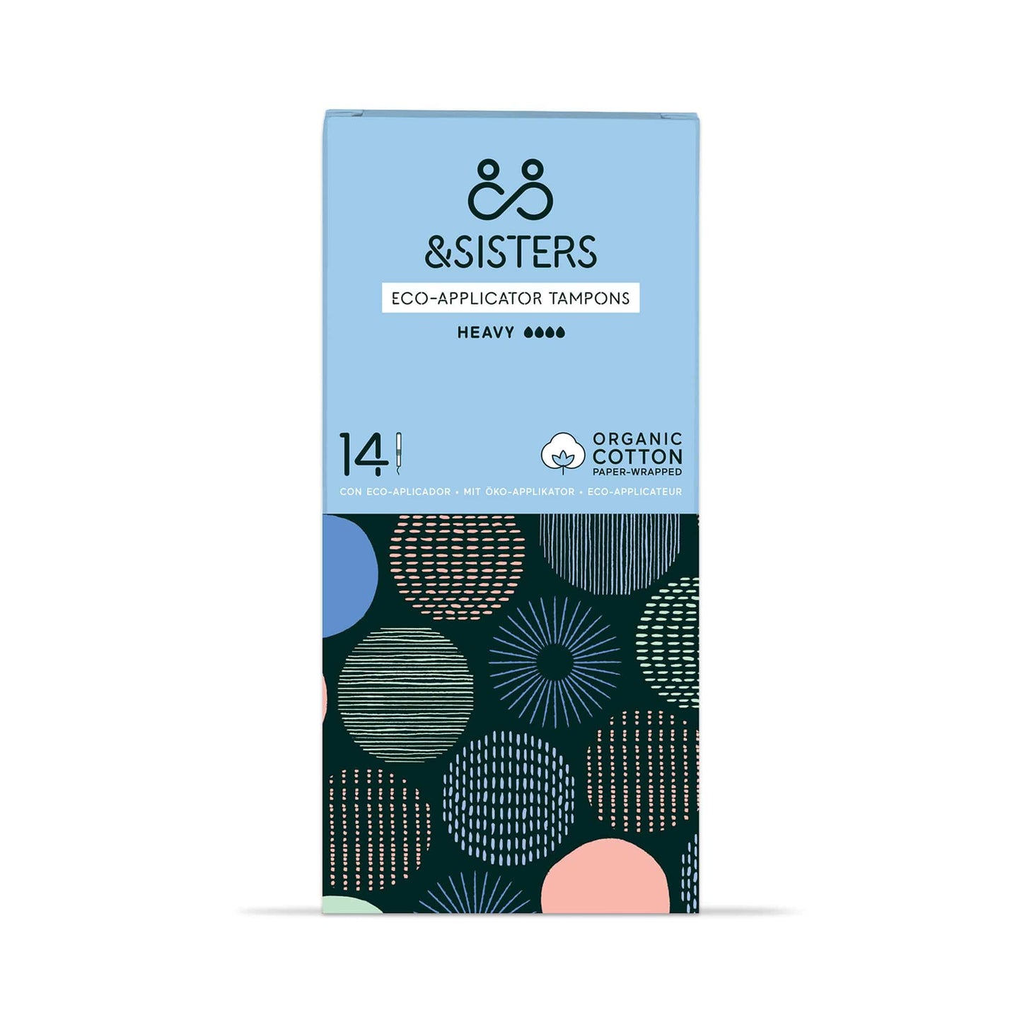 & SISTERS Tampons Heavy Eco-applicator Tampons - Plastic-Free and Organic Cotton - & SISTERS