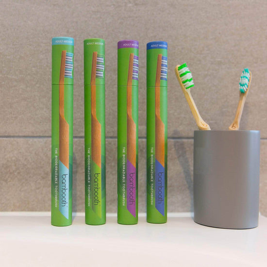 Load image into Gallery viewer, Bambooth Toothbrush Bamboo Toothbrush Medium - Aquamarine

