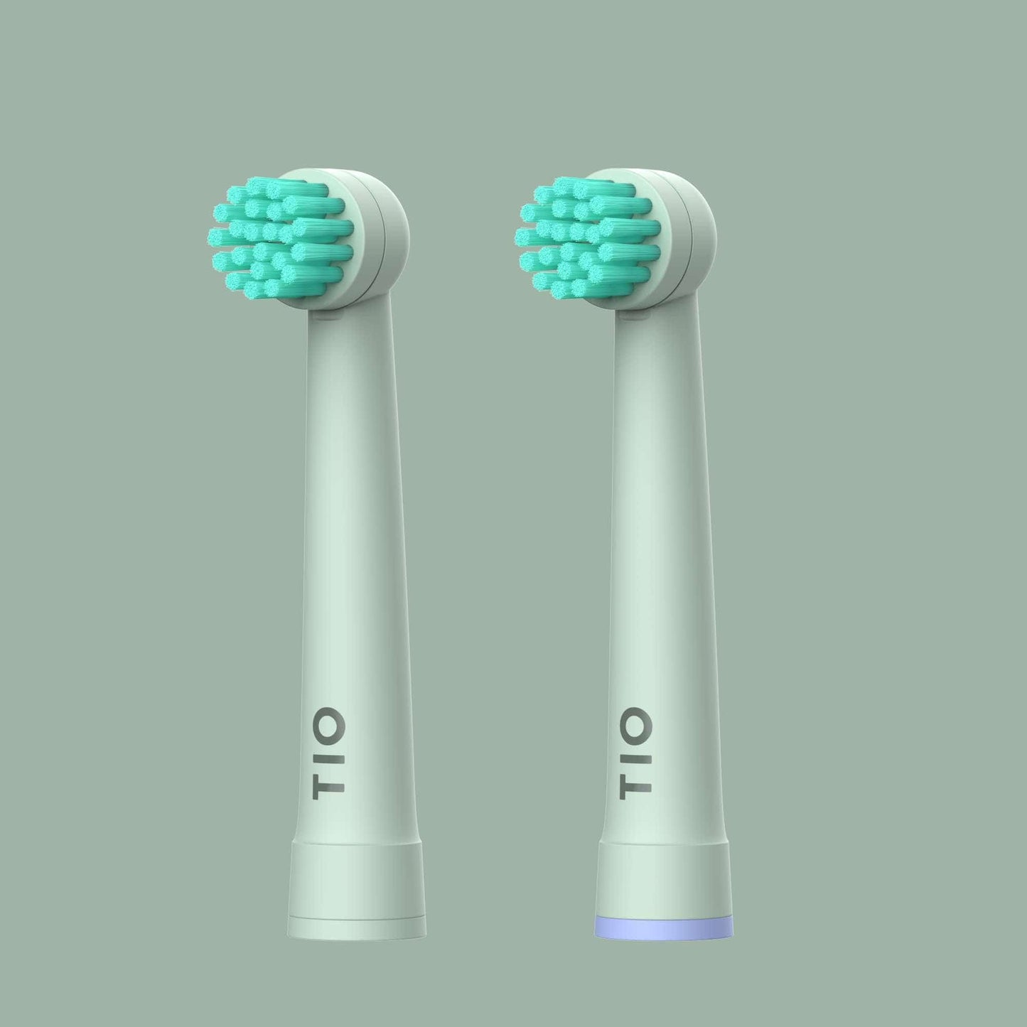 Tio Toothbrushes V02 - Lilac & Green Rings TIOMATIK Plant based replacement heads compatible with BRAUN Oral-B® electric toothbrushes