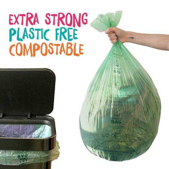 EcoVibe Trash Cans & Wastebaskets Compostable Biodegradable Bin Liners 50 Litres - 25 Bags per Roll