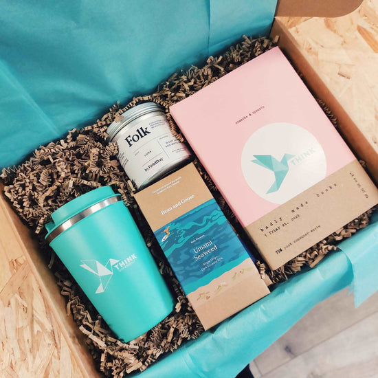 Faerly Turquoise Cup - Pink NoteBook Think Differently - Your Future Looks Bright - Gift Box
