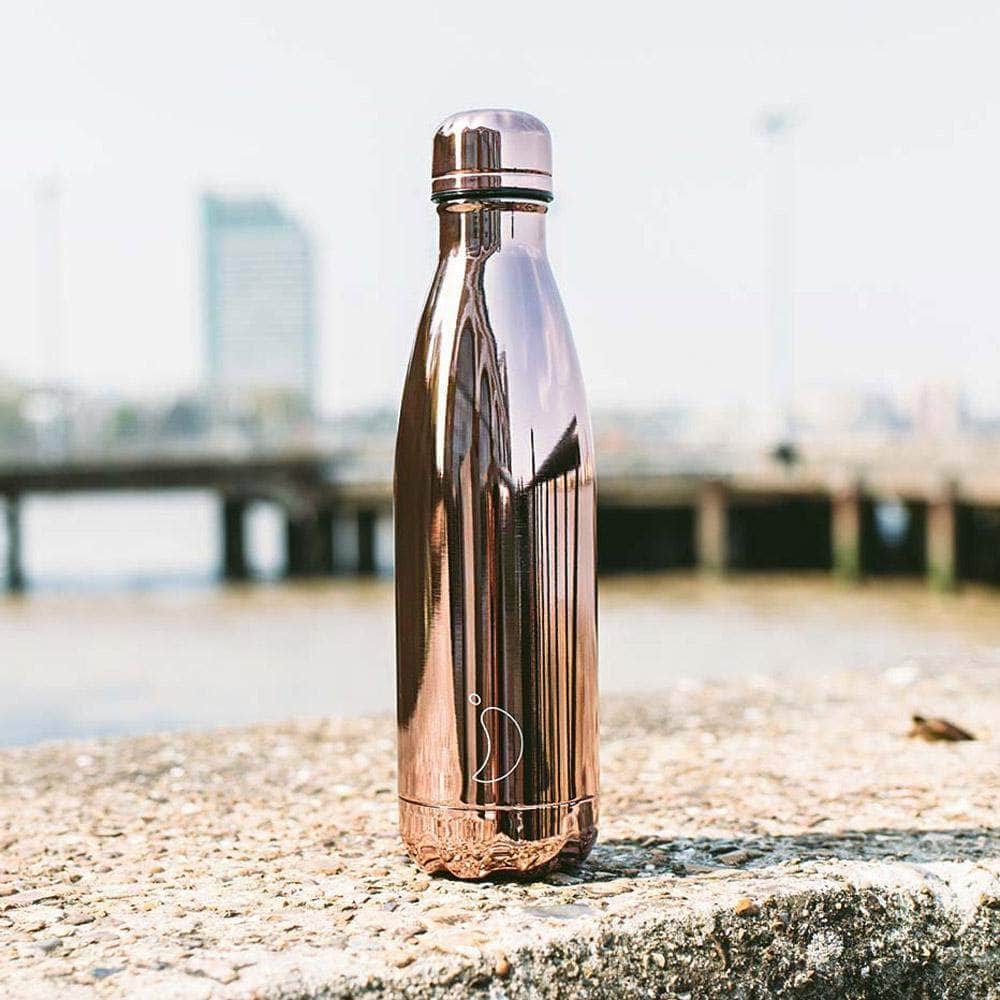 Chilly's Water Bottles Chilly's Reusable Bottle - 500ml, S/Steel,  Chrome Rose Gold